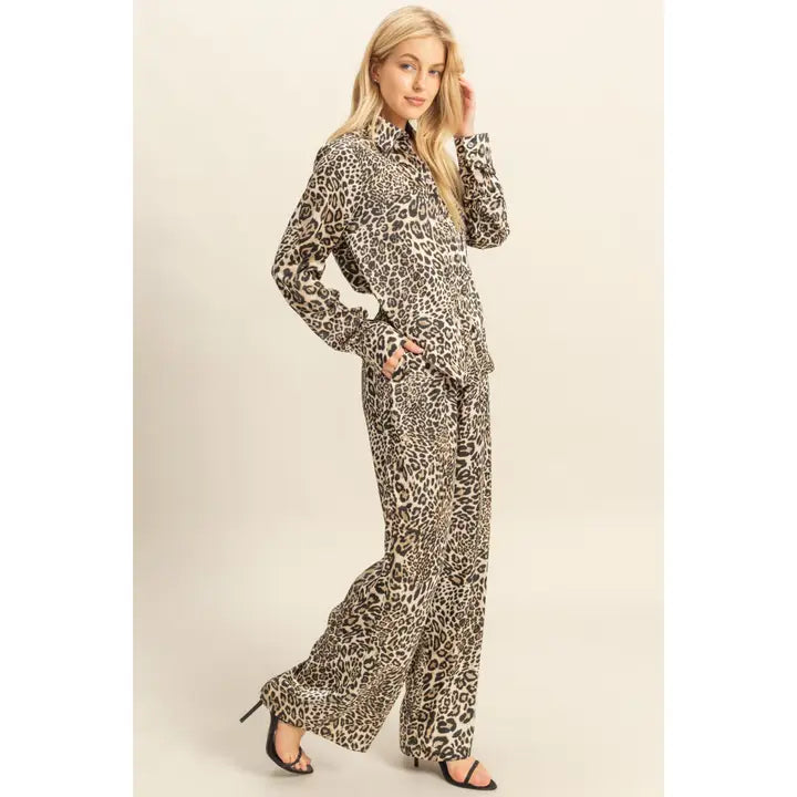 Leopard Luxe Tie-Front Jumpsuit